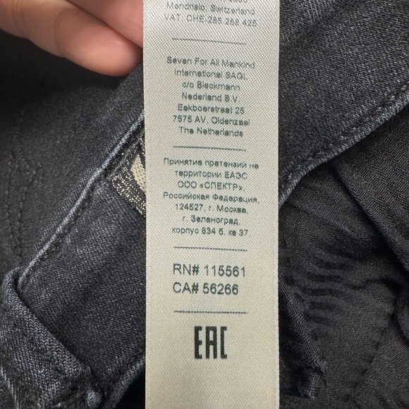 7 For All Mankind Women's Cropped Alexa Black Wide-Leg Jeans - Picture 8 of 9